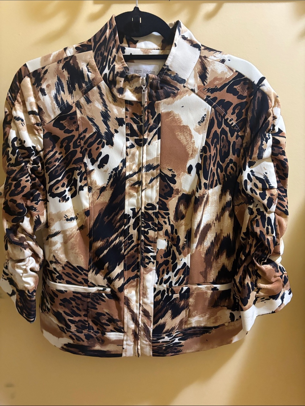 erin london Animal-Print Bomber Jacket - Brown/Black/Cream